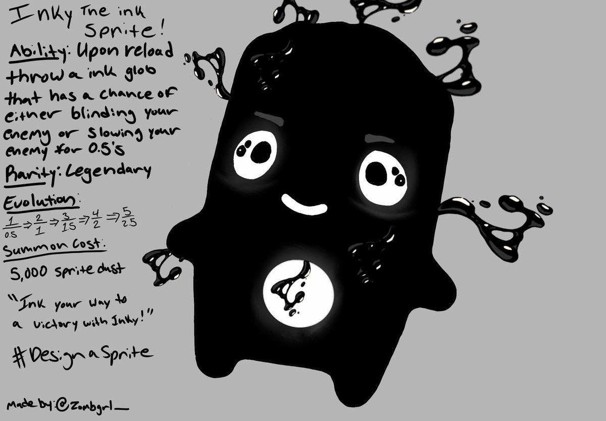 zombgrl_'s tweet photo. #DesignASprite @Fortnite  Here is Inky the ink sprite! https://t.co/LclruGMUnE