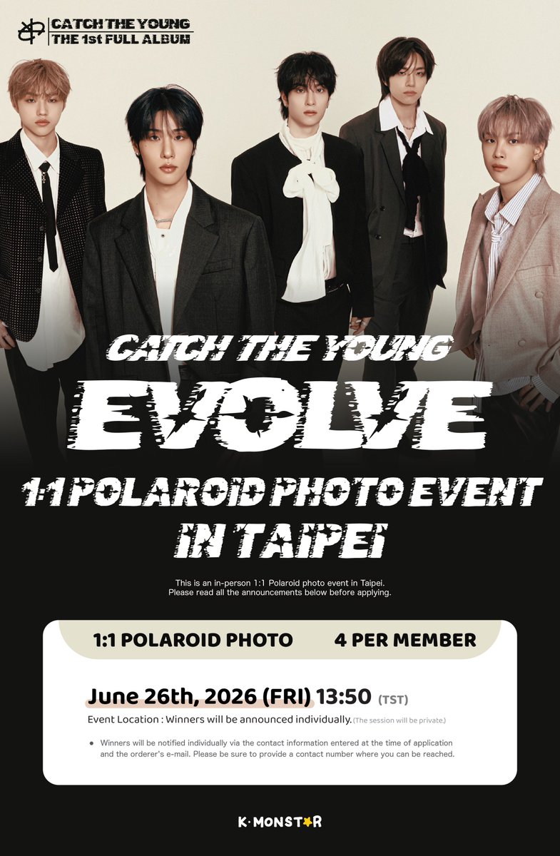 ★非売品◆直筆サインCD◆CATCH THE YOUNG◆EVOLVE 👾 CATCH THE YOUNG (캐치더영) 1st Full Album [EVOLVE] 1:1 Polaroid