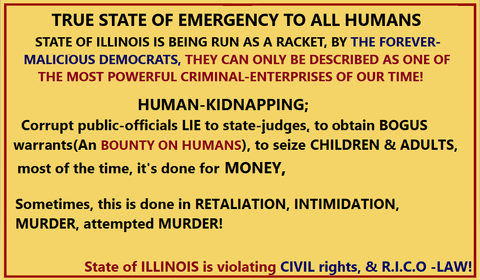Devil_Democrats's tweet photo. TSE-#1837: My fellow HUMANS! There is still no update on the KIDNAPPING of 6yr old Baby FIG, she was lawlessly TAKEN from her mom by the racketeering State of Illinois, on November 9, 2020.

To help demand justice for FIG, visit @aFRAUDexhibit1! https://t.co/5s5MibFgI5