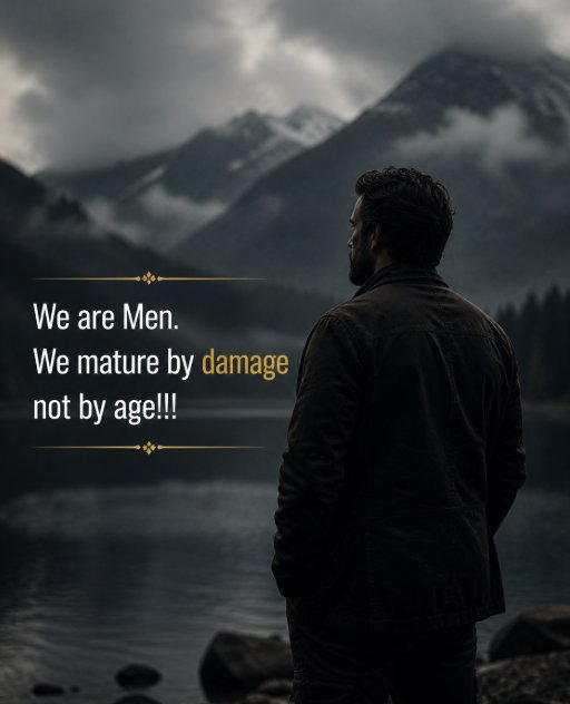 thoughts34685's tweet photo. Men mature by damage. https://t.co/Obp8TBpuMB