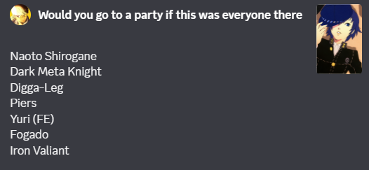 COGNITIVEREBEL's tweet photo. // mudae is in oomfs server so i've been using it for the first time in four years

i'd like to provide this question to you all too https://t.co/HR8SjR1k8n