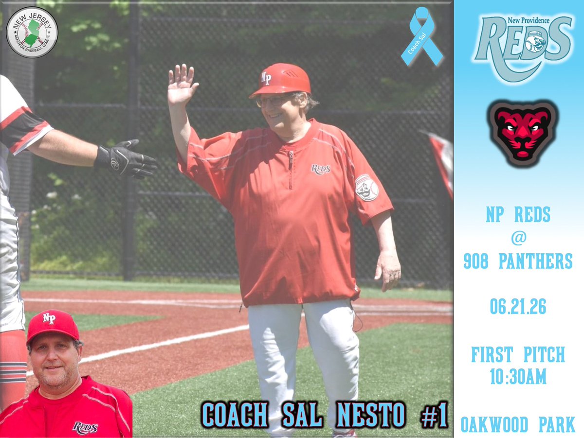 NewProvReds's tweet photo. Father’s Day in New Providence 🩵🎗️
The Reds (2-1) take on the @908travelbaseball (3-0) in a 9 inning battle. The Reds fell to the Panthers 2-1 on opening day and are looking to even the season series. #RedsBaseball ⚾️ https://t.co/I95VZsi7pD