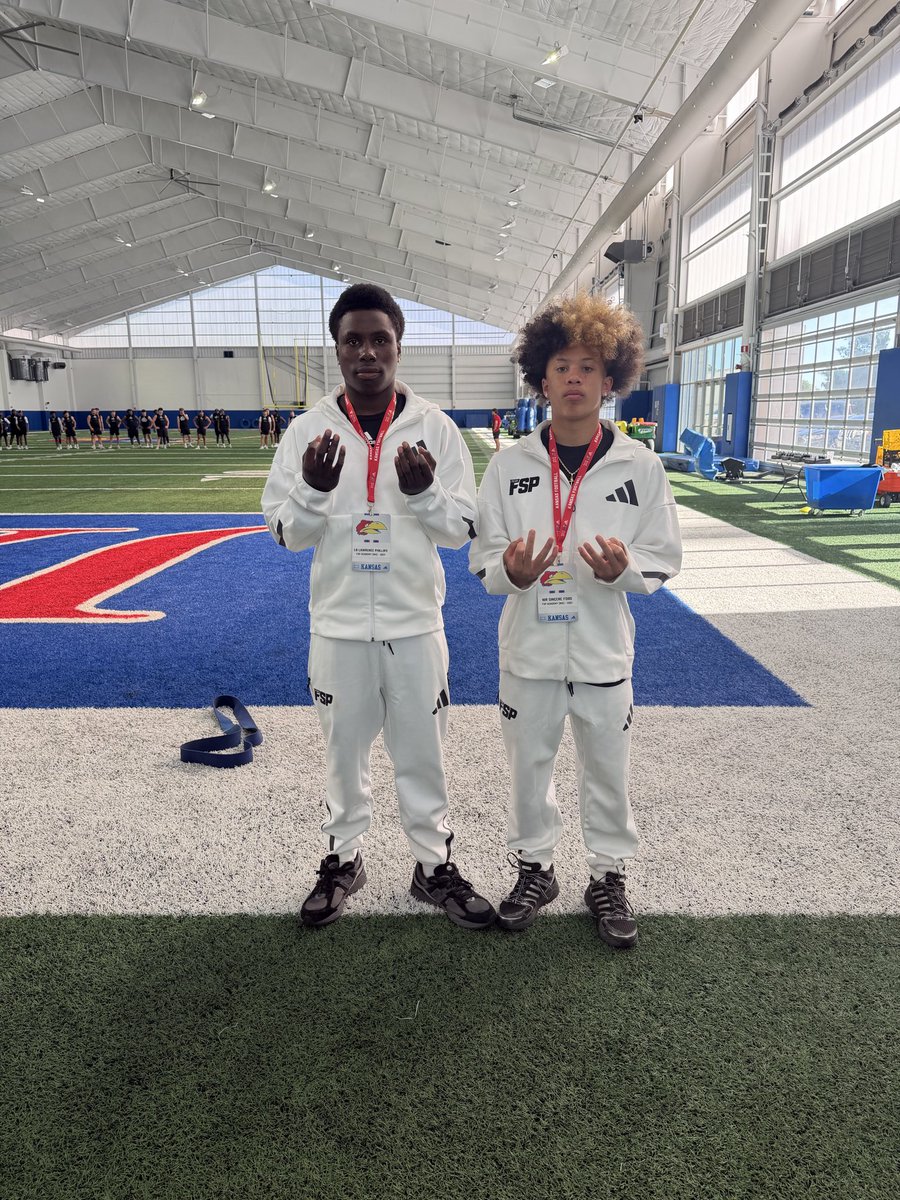 SFordFSP's tweet photo. Thank you to the @KU_Football staff for showing us love on our unofficial visit! #TeamFSP https://t.co/U5eS19L7kT