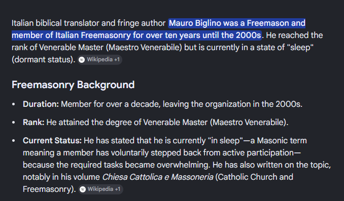 TRohanian's tweet photo. @TheProjectUnity TL;DR Here's his motive right here.

He's a high level Freemason and they've been allowed to run roughshod through the Vatican since 1958. https://t.co/Q3QSw2cYjg