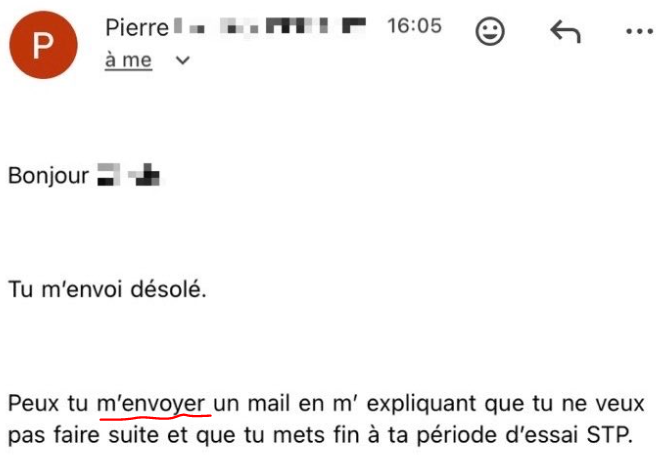Ornithorynqus's tweet photo. @CookieQahwa La faute de français horrible.
Tout le monde sait qu'on écrit "Peux tu me voir un mail...." 🙄 https://t.co/jFdWnpzq4D