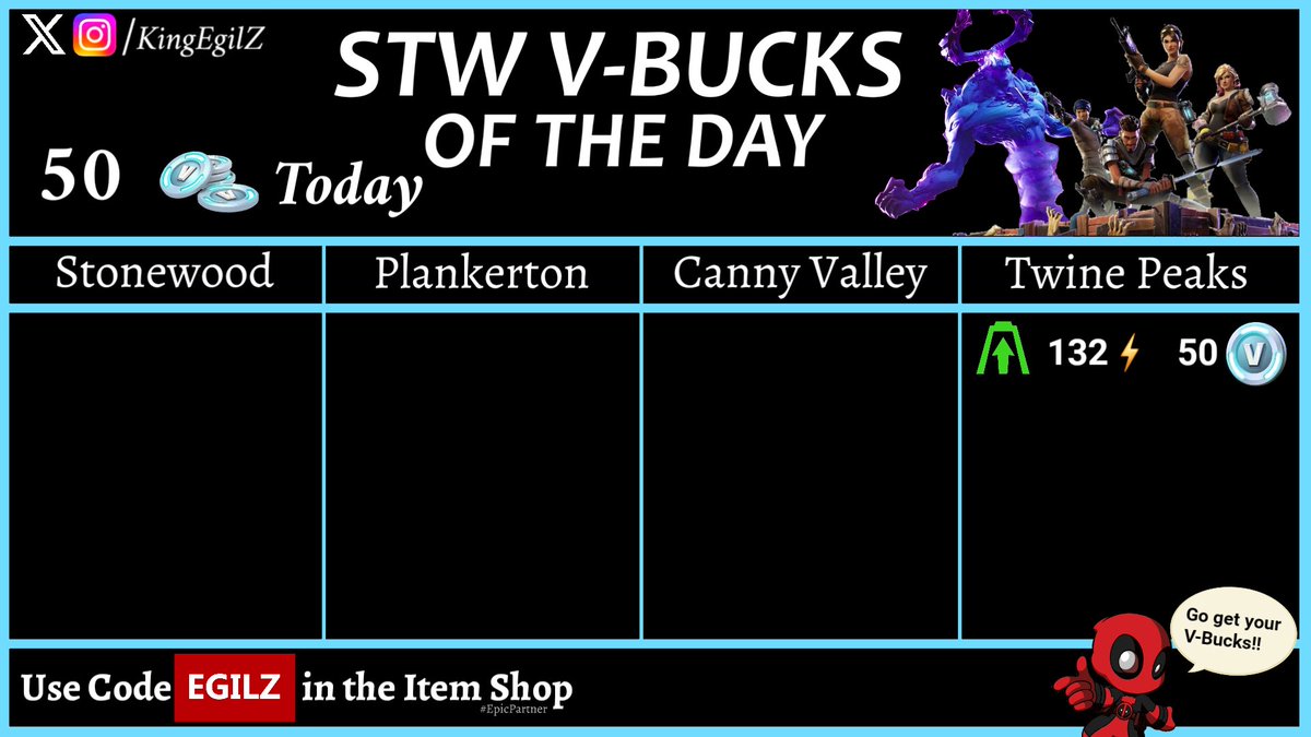 KingEgilZ's tweet photo. 22/6/2026 - V-BUCKS of the day in STW 

50 V-BUCKS https://t.co/NybaTa82X1