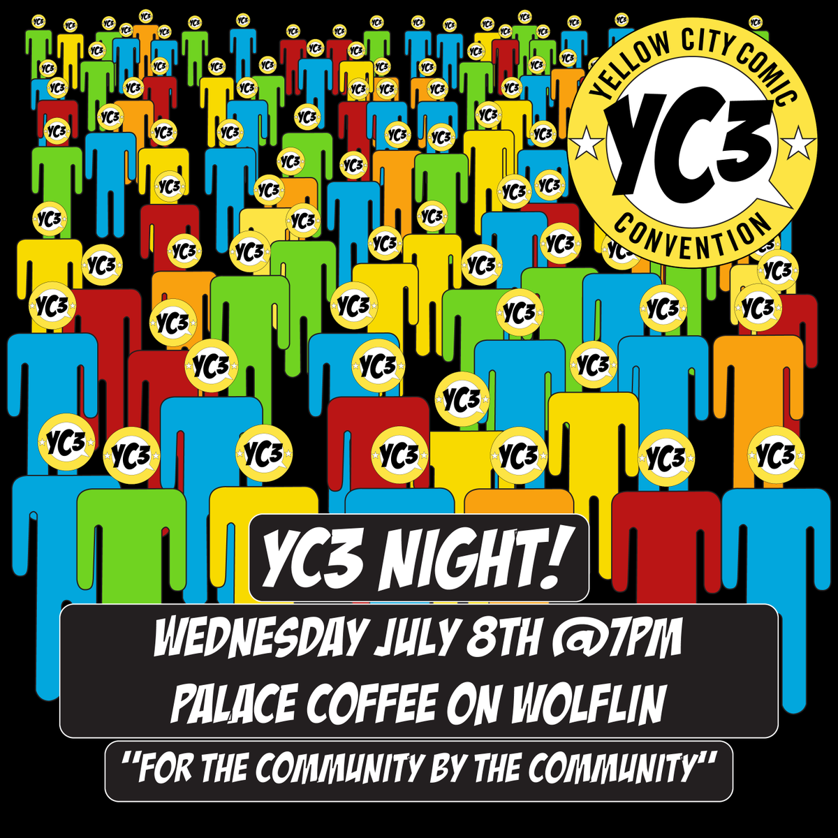 yellowcitycon's tweet photo. Join us for our very first YC3 Night on Wednesday, July 8th at 7pm at Palace Coffee (Wolflin location). We will be playing ‘Um, Actually…” for a chance to win tickets to YC3:2027 and more! https://t.co/EKGg4dHvzO