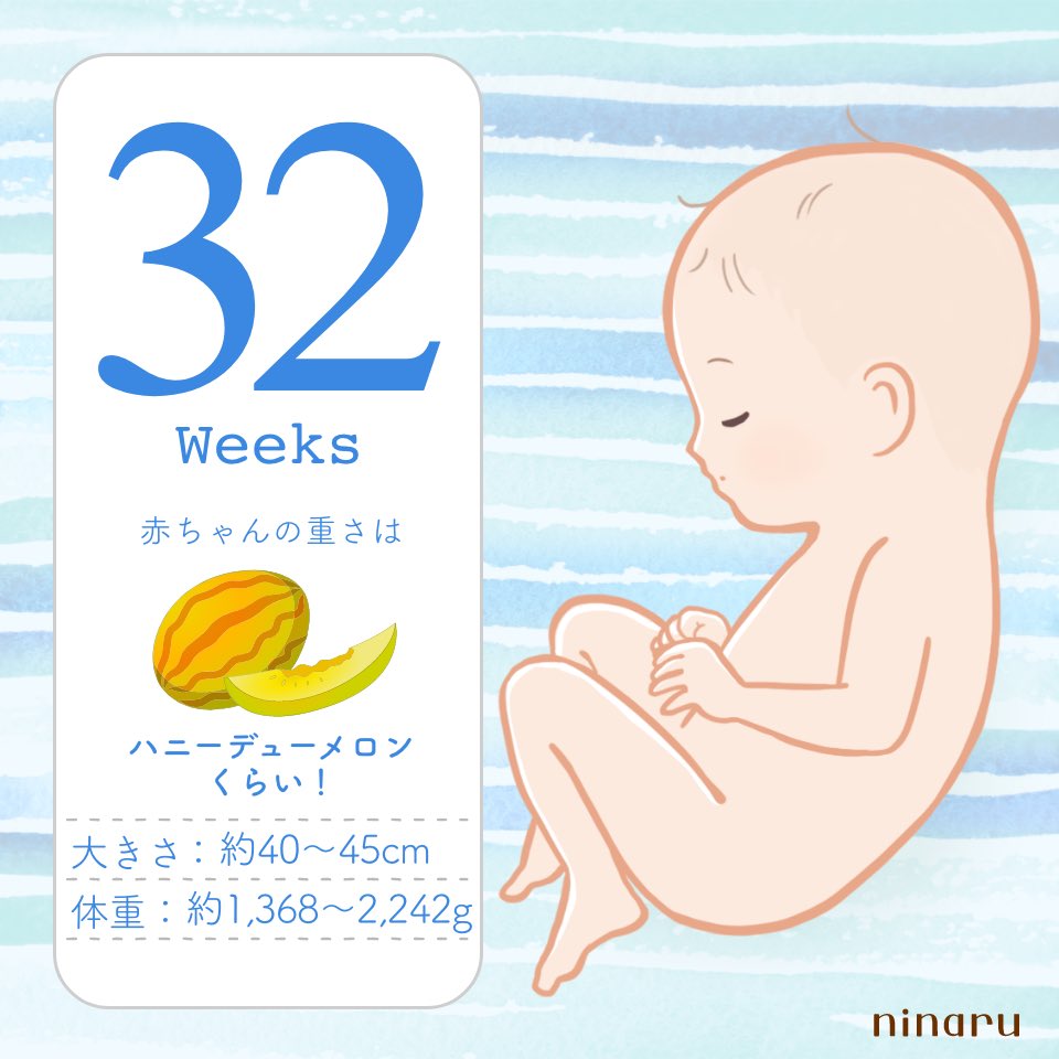 2y2y7k's tweet photo. 32週になりました〜〜
早いな〜あと少しだな〜👶 https://t.co/cyE33b74P2