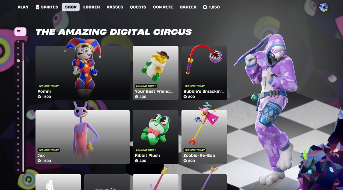 blortzen's tweet photo. The Amazing Digital Circus collab leaves tomorrow!!

Please consider using code 'Blortzen' or 'SpiritIsLost' if you think about getting anything ❤️‍🩹 #EpicPartner

-🐰 https://t.co/dkrJYY3Qmv