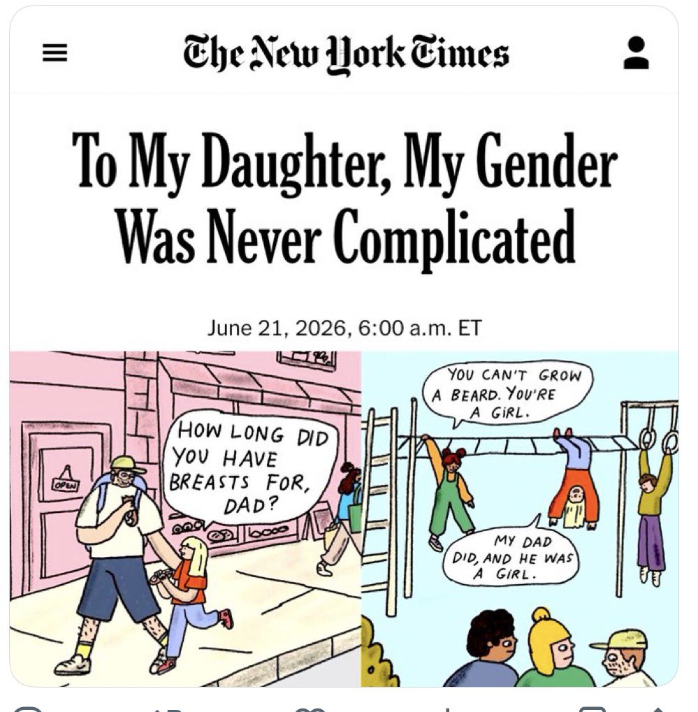 TrendWaveTV's tweet photo. People have mixed reactions to The New York Times posting an article written by a woman celebrating Father's Day as a transmale father. https://t.co/vS63lB1mdX