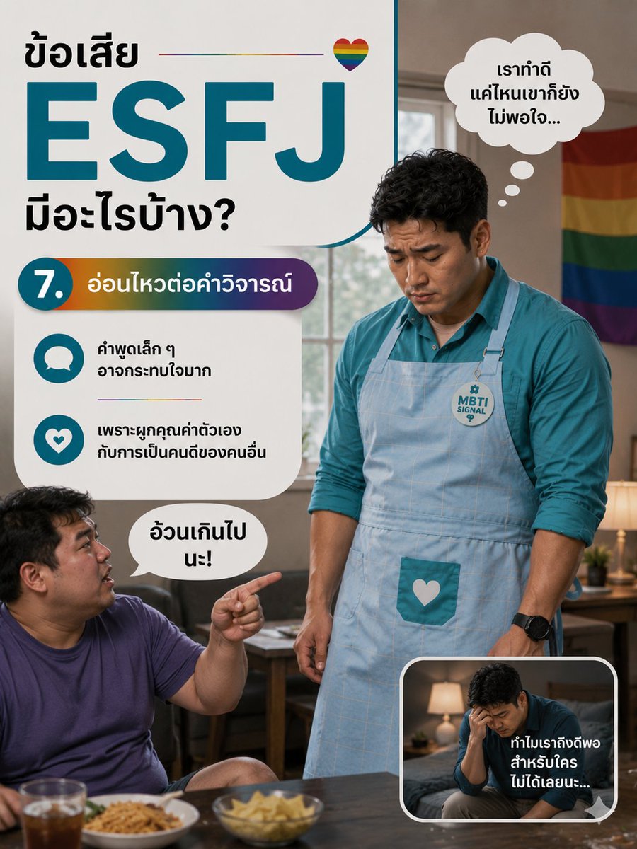 Shareshare5656's tweet photo. 8 จุดอ่อนของ ESFJ
#mbti #mbtisignal #esfj
หมายเหตุ: ข้อมูลดังกล่าวไม่ใช่คำตัดสินว่า ESFJ จะเป็นคนประเภทนี้ทั้งหมด อาจมีด้านอื่นๆ เข้ามาเกี่ยวข้องด้วย 
ไม่ควรตัดสินและเชื่อข้อมูลทฤษฏีทั้งหมดเด็ดขาด https://t.co/N8jV2MfNCz