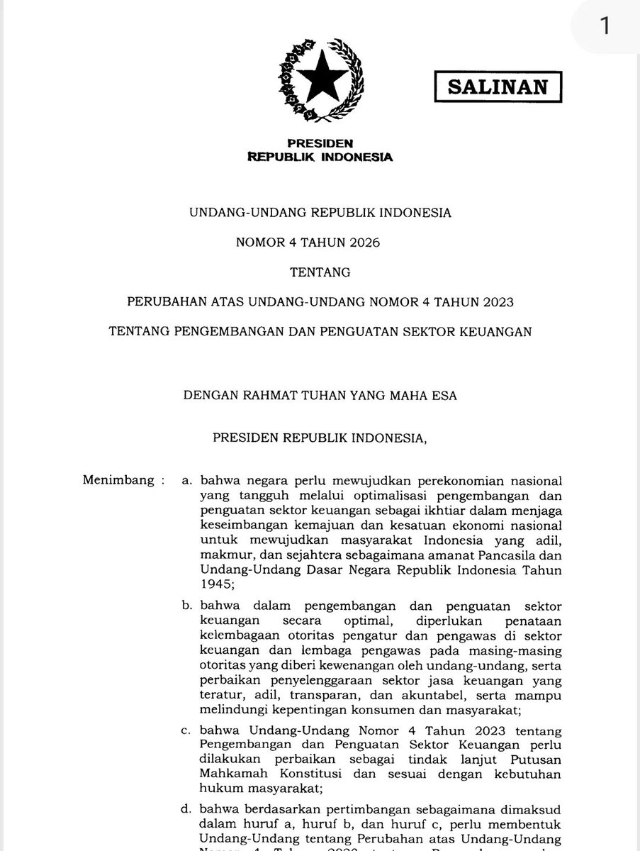 Smash1014314's tweet photo. Menuju pusat money loundry dunia🤪
Buat yg gangerti, bahasa bayinya gini:
Misalnya ada orang punya uang hasil korupsi. Lalu uang itu dipakai membeli instrumen investasi. 

Karena datanya tidak bisa dipakai sebagai dasar pajak atau alat bukti korupsi, penegak hukum akan kesulitan menelusuri asal uang itu. Karena dilindungi oleh negara

cc:threadwilliam_win_yang