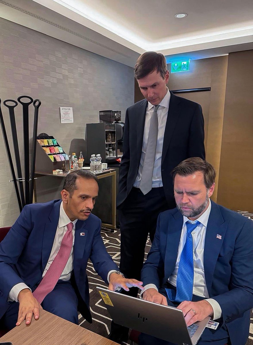 MBA_AlThani_'s tweet photo. Live from Lucerne, work continues with @VP &amp; @jaredkushner. https://t.co/MhTtjbNuGK