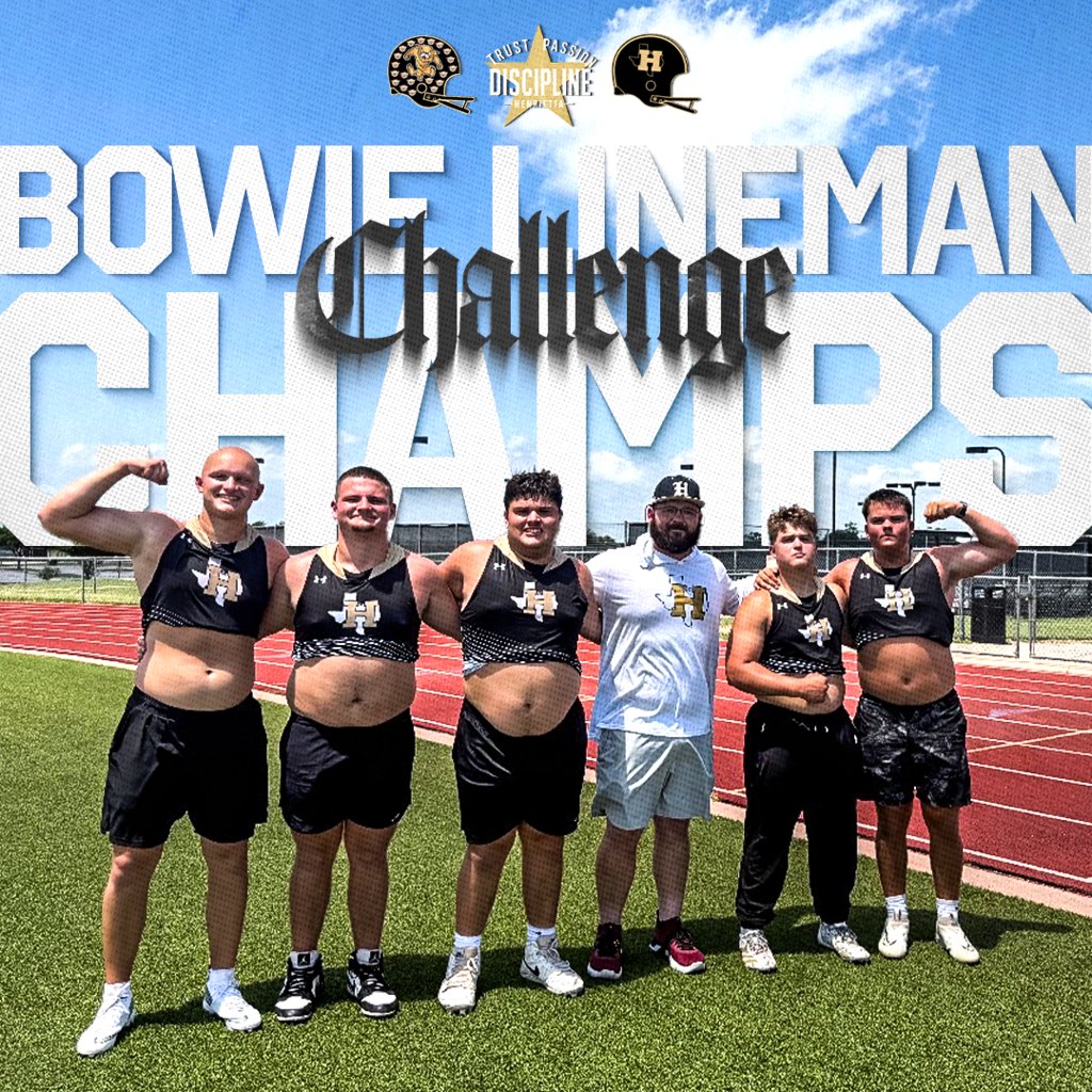940bearcats's tweet photo. A little late, but still worth celebrating. 💪

Our Bearcat big men won the Bowie Lineman Challenge Championship on Thursday! 🏆 Proud of the way these guys competed and represented Henrietta.

Now it's back to work.
⏰ Summer Workouts resume tomorrow at 8:00 AM.

#TPD https://t.co/faKcKrfZ1V