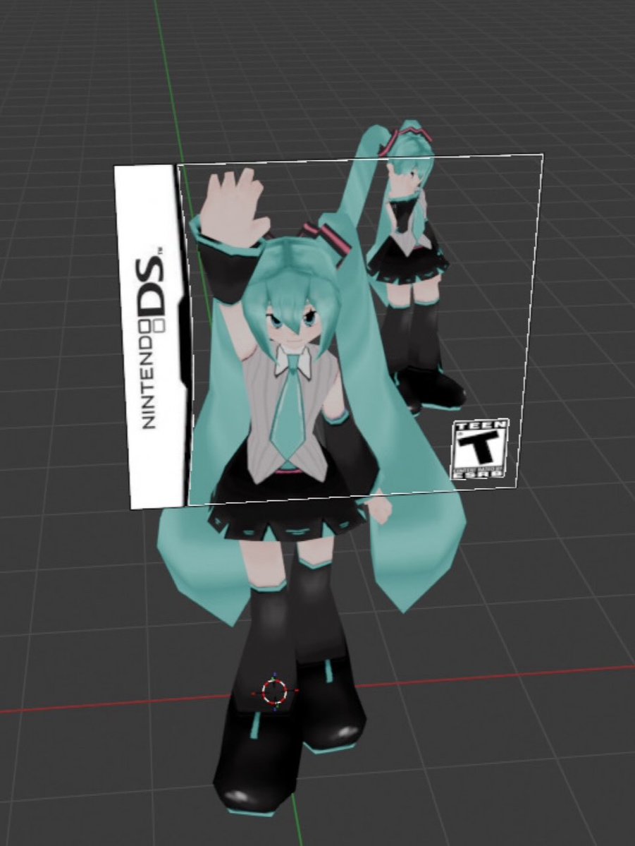 inkmashearts's tweet photo. what you see x what I see 

૮ • ﻌ - ა low poly miku model by me
#lowpoly #blender https://t.co/j8ghZly8ip