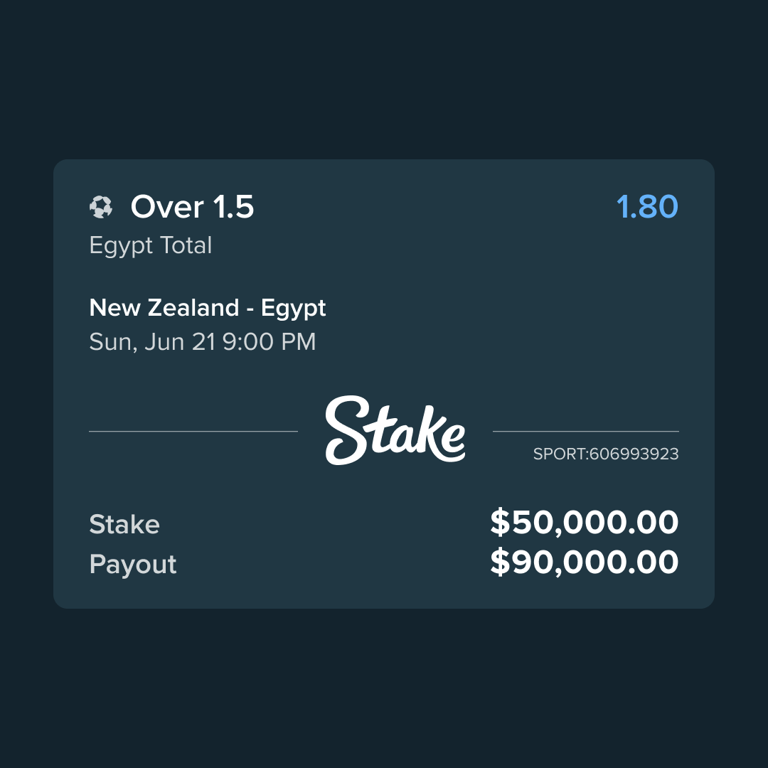Stake's tweet photo. Salah to deliver? 👑

Someone could win $90,000 on Stake if Egypt scores 2+ goals against New Zealand. https://t.co/V6k1DprBDG