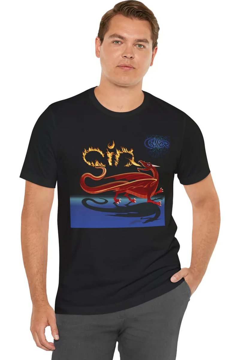 CillerIlona's tweet photo. Our   Featured T-shirt 4 today. If this kind of Hot is You, Get it at:   https://t.co/qlKTFJQ7Uy   USD $24.00   Condition - Brand New. Sizes XS – 4XL postage not included.  #Tshirts   #EcoFriendlyApparel #Dragonshirt #streetfashion #festivevibes #bandvibes #FantasyTee #nonAI https://t.co/HnRXQQYRxi