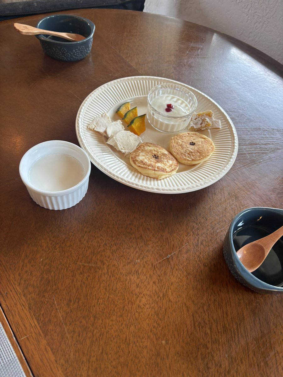 satod08's tweet photo. パピヨンズ　朝食🥞 https://t.co/R54qP6pqlG