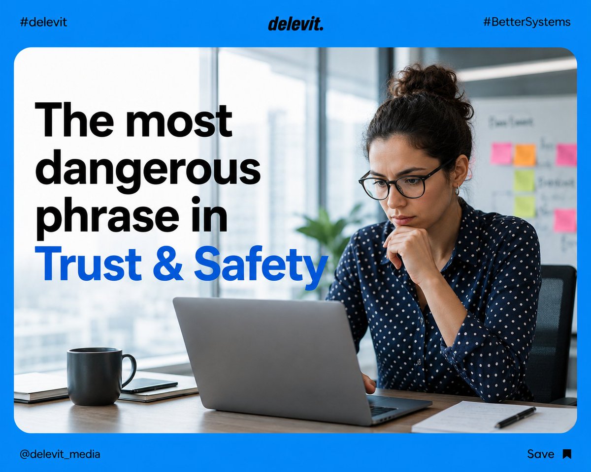 delevit_media's tweet photo. Nobody reads your community guidelines

They feel your response time

That's your real #Trust &amp; #Safety strategy - whether you built one or not. https://t.co/lKSaHYMMp9