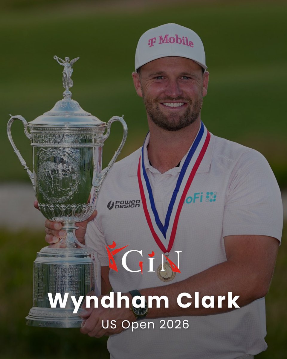 gingolfarg's tweet photo. 🏆 WYNDHAM CLARK, CAMPEÓN DEL US OPEN 2026 ⛳

De punta a punta. Clark dominó las cuatro rondas en el durísimo Shinnecock Hills y se quedó con su segundo major (-4), apenas un golpe por delante de Sam Burns y tres sobre Tom Kim.

⛳ #USOpen #GinGolf #WyndhamClark #Golf https://t.co/O95OaRofMF