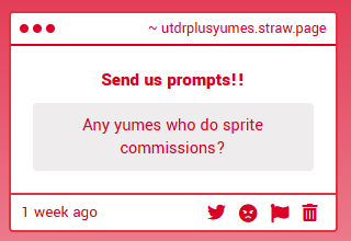 yumesofutdrplus's tweet photo. Any yumes who doe sprite commissions? :0 https://t.co/JqKNAMJPRm