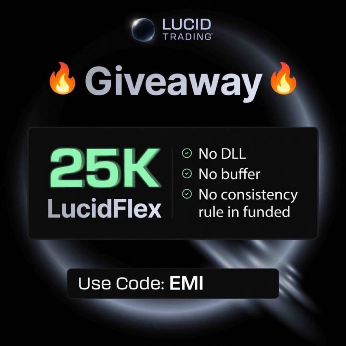 RomanianUSA's tweet photo. New week, new giveaway

2 x 25K Lucid Flex giveaway

1. Follow me and @TradingLucid 
2. Like and repost
3. Promise you’ll be kind to others this week

Code EMI at Lucid 🫡
Ends 6/25 https://t.co/opQWEESnNf