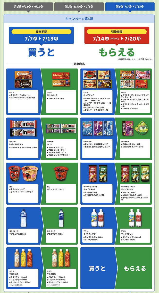 trawi_site's tweet photo. 【速報】全国のファミマで1個買うと1個もらえる
45周年の大感謝祭キャンペーン
全部で27種類はバグってる

【第1弾】6月23日〜6月29日
【第2弾】6月30日〜7月6日
【第3弾】7月7日〜7月13日 https://t.co/Hg1QWSfbl9