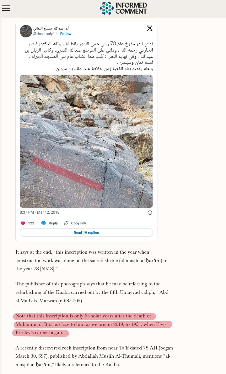 rosevener7's tweet photo. @FBITN1 @JMNewsNetwork_ Really?Ahh man we need to throw Ryan ibn Abdullah's inscription dated to 78 AH 1th century hijri in al-madinah the city Mohammad lived in and it mentions Mohammad as the messager of Allah and it is mentioned in Sean W Anthony's book who is secular, academic historian not Muslim😔 https://t.co/G5azg0W4ag