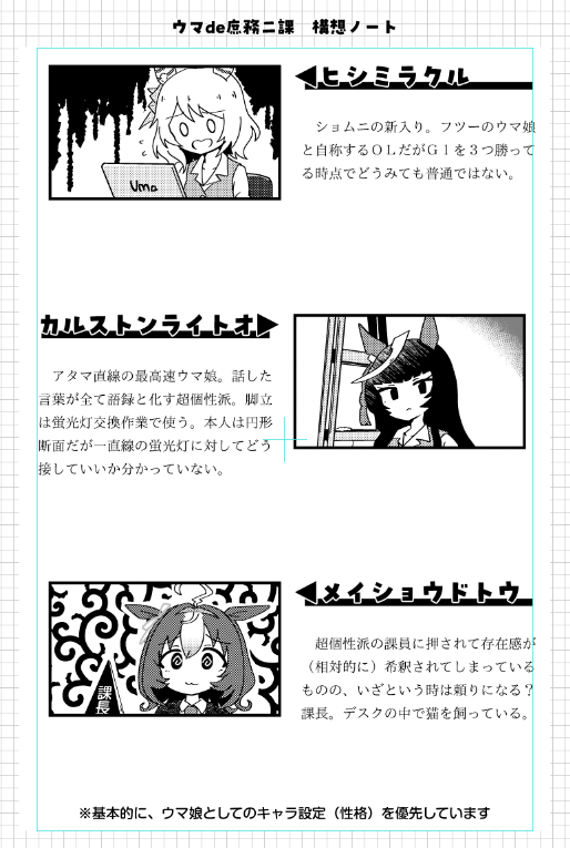 登場人物紹介頁を作るのは義務 
