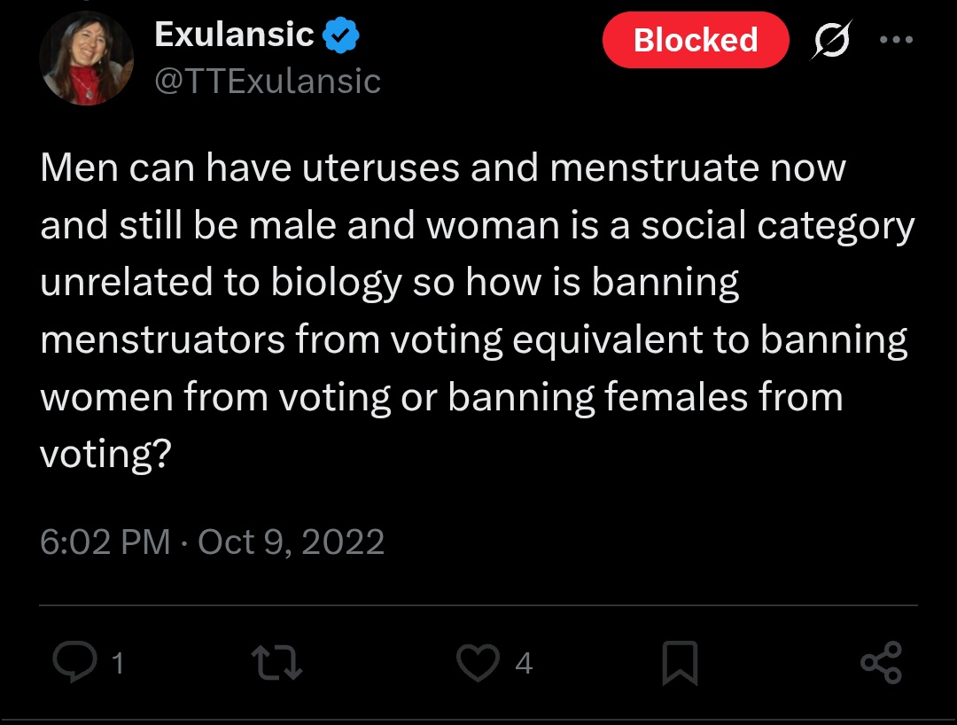 PraxisDream's tweet photo. Be careful of Sierra Weir, she's a nasty little grifter pretending to be gender critical. I mean, she believes men can menstruate 😅 https://t.co/gUCFhnaGxq