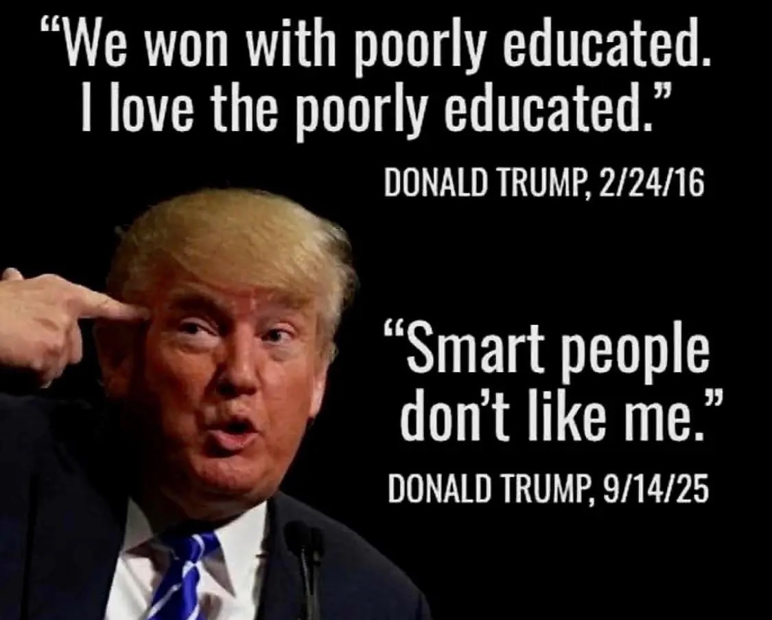 daria410's tweet photo. @GodandCountryy @WhiteHouse And here you are!!! You’re too ignorant to realize he is calling you STUPID!!! https://t.co/rTmdWOiXhF