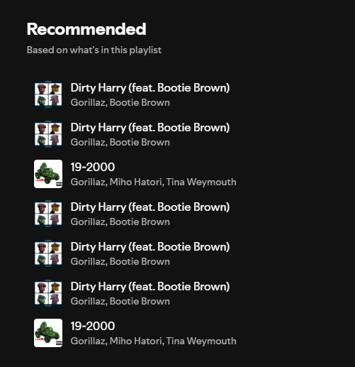 CorTheWeeb's tweet photo. yo guys i can't tell what spotify wants me to add to my playlist https://t.co/xviaDLsD4C
