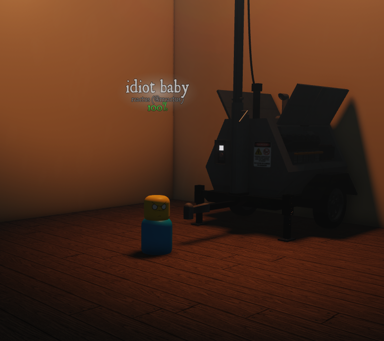 MalignantDev's tweet photo. quick peak behind the curtains and a look at aberration's survivor objective, Beacon Generators :} nothing else is in this image. wait is that an idiot baby? who put that there? who put an idiot baby in the picture? seriously can someone deal with this?

Everything that gets posted on this account is posted on Discord long beforehand: https://t.co/zAw7Wq29mD #MalignantRBLX #ROBLOX #robloxasym #asym