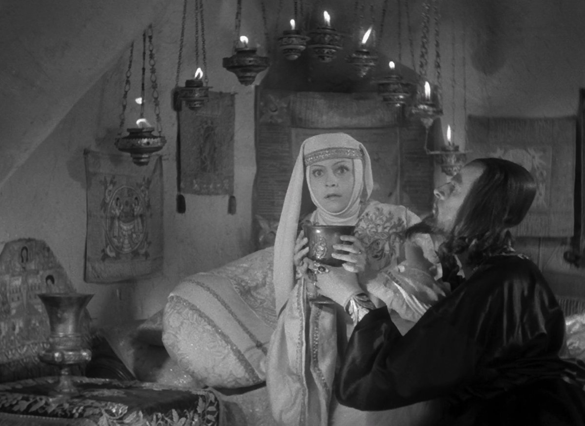 AlysofBath's tweet photo. And in true Eisenstein fashion, Fyodor with the chalice parallels both Anastasia at her wedding and her deathbed, which also foreshadows Fyodor’s death in the unfinished Part III. https://t.co/my5fcRMum7