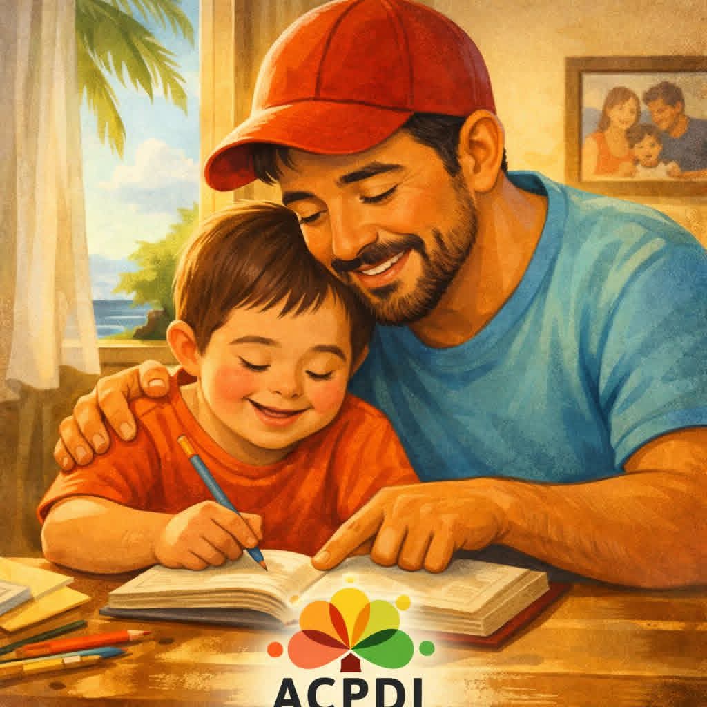 ACPDI_Cuba's tweet photo. El papel del padre en la crianza de una persona con discapacidad👨‍👧‍👦 
Hoy queremos reconocer a esos padres que rompen estereotipos, que aprenden, que preguntan, que acompañan a terapias, que celebran cada logro y que sostienen con amor los días difíciles. 
#PadresQueInspiran ❤️🇨🇺 https://t.co/28luyLVUSb