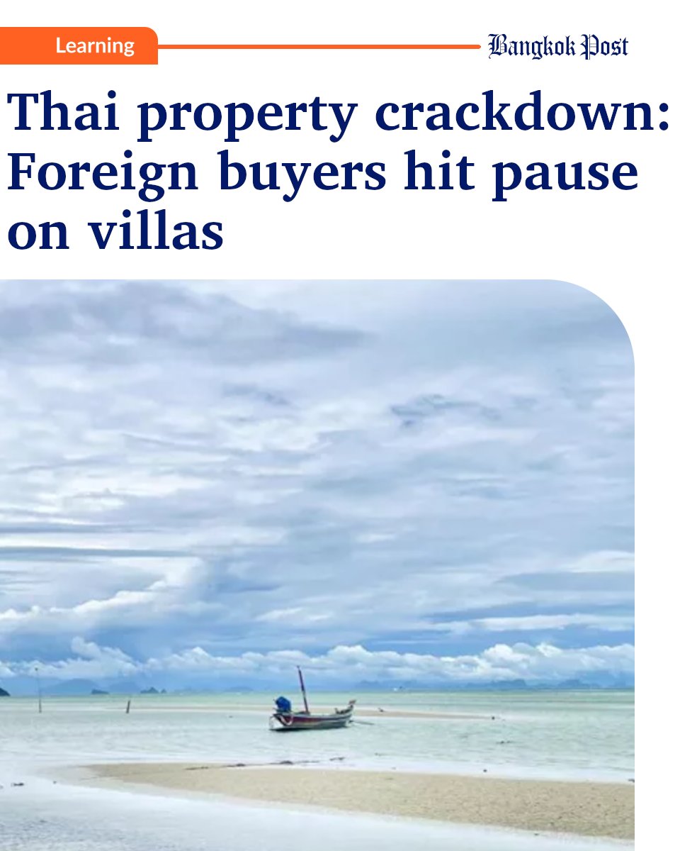 post_learning's tweet photo. Thai property crackdown: Foreign buyers hit pause on villas
https://t.co/OTraiIlV6o https://t.co/htsnd8Jlfq