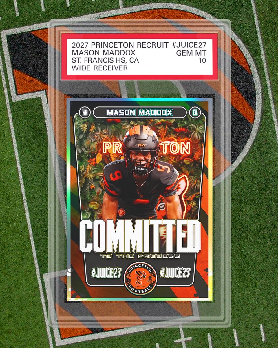 Mason_Maddox9's tweet photo. COMMITTED‼️‼️
After a lot of prayers, conversations, and thought, I'm blessed to announce my commitment to Princeton University!! 🟠⚫️ Thank you to my family, coaches, teammates, and everyone who's supported me along the way! The work is just getting started!! #JUICE 🍊@PrincetonFTBL

@MThompson_13_ @SFHS_FBall
@Coach_Flinn @CoachRosenbaum @SVerbit @PGregorian @GregBiggins @BrandonHuffman @alecsimpson5
@sixstarfootball @247Sports
@RivalsHS