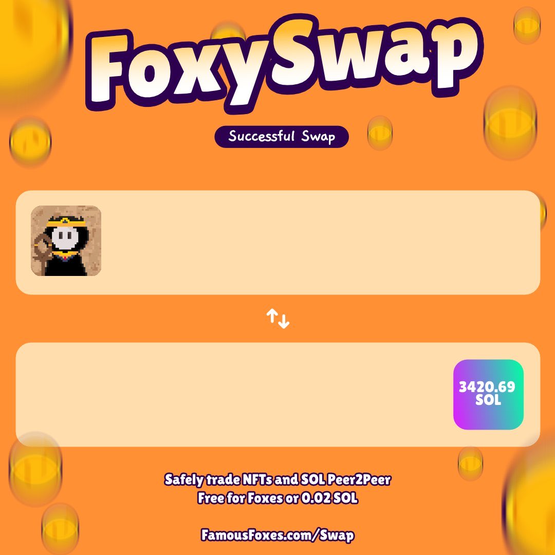 FamousFoxFed's tweet photo. Solana has been trading and swapping securely since 2021 🦊

Take a peek at some of the most legendary FoxySwaps we’ve seen: https://t.co/PpvKaaC4pD
