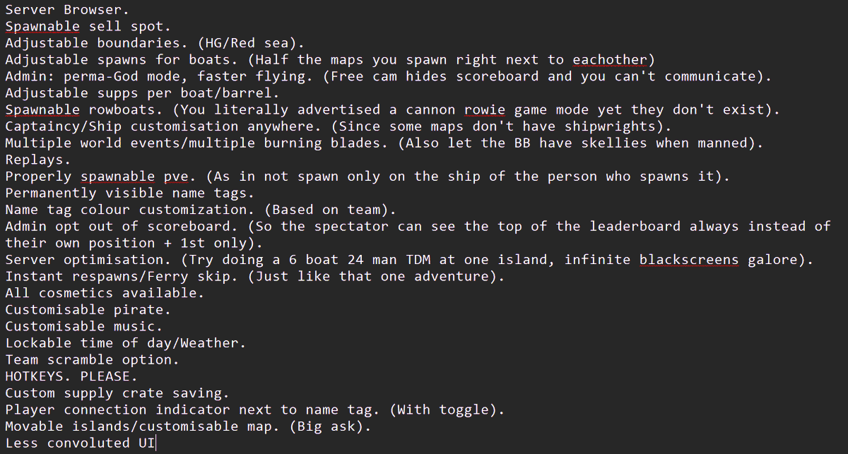 crudmasterTV's tweet photo. Ran close to 50 Custom Sea battles in the last 48 hours. Here's some things that I think are fairly necessary to be added/changed. 
Most of these come from a spectator/commentator POV, as on stream I've been doing an anyone-can-join Esports-esque approach to it. #seaofthieves https://t.co/US0jVkpoQH