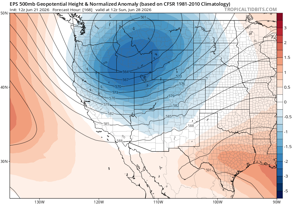 Weather_West's tweet photo. Signs pointing toward extended period of elevated to critical fire weather across Western U.S. through early Jul. Antecedent conditions: Recent anomalous heat (esp. PacNW), plus widespread severe to extreme drought, have primed vegetation (via fuel drying). Then... [Thread] https://t.co/0QoqAh8VIU