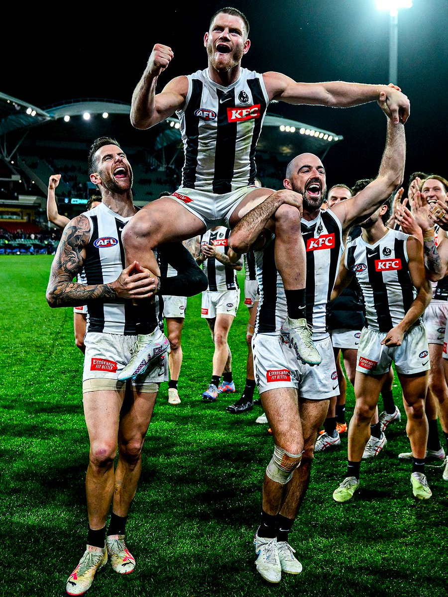 CollingwoodFC's tweet photo. A warrior who gave his all for the black and white 🖤🤍

Former Vice-Captain Taylor Adams is hanging up the boots after 229 AFL games, a Copeland Trophy and an All-Australian selection. 

Congratulations on a terrific career, Tay 👏 https://t.co/4sX9haLKzG
