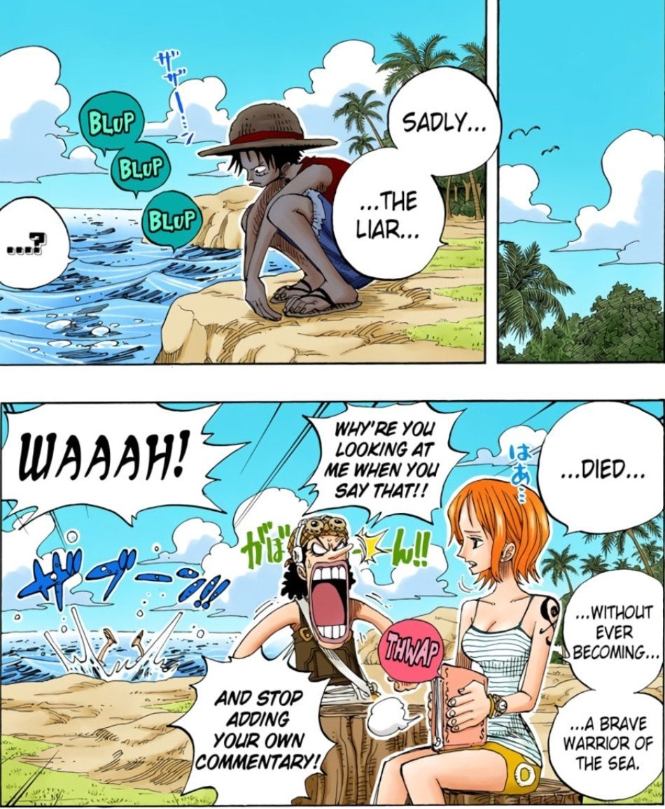 lmnjuicee's tweet photo. her saying this while directly looking at usopp is crazy 😭😭 https://t.co/hGUeuphpsc