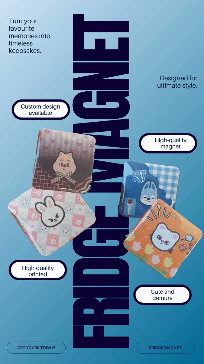 _icecreamchoc's tweet photo. Hi, saya ada jual fridge magnet and button badge custom! All character or any idol ada ya! Kalau nak beli satu group punya pun boleh!🥰feel free to pm me! https://t.co/DqE6nMwnNF
#pasarexo https://t.co/4FSzrryDDf