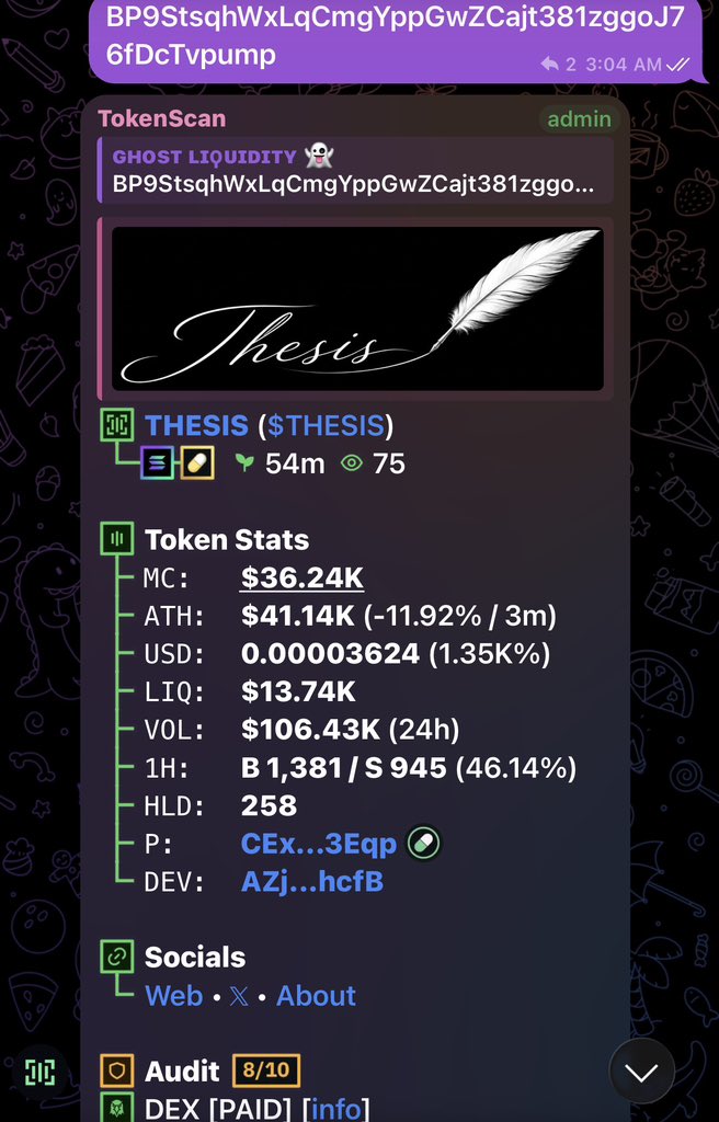 Ghost_Iiquidity's tweet photo. $THESIS

BP9StsqhWxLqCmgYppGwZCajt381zggoJ76fDcTvpump

#Eth #memecoin #memecoin1000x https://t.co/7t3TQPJkbG