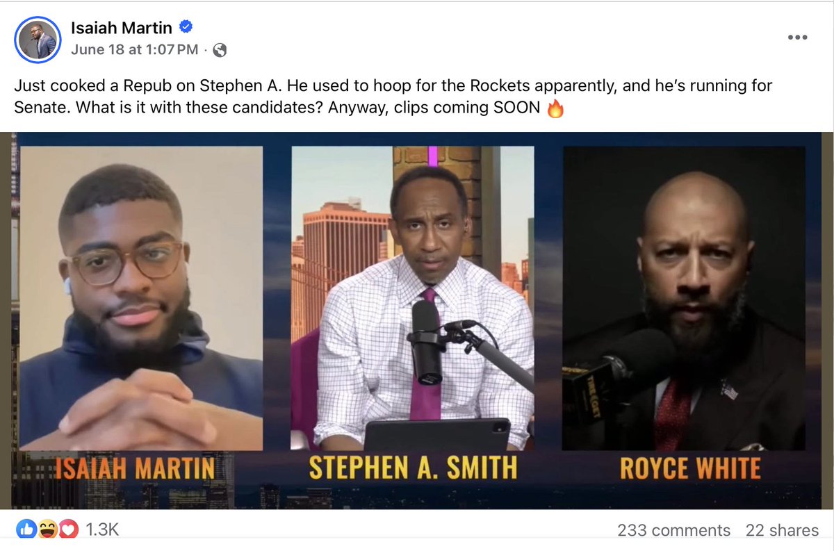 thetribesports's tweet photo. The long game for #StephenASmith is using all those influential young personalities around him to bring attention to HIM - because he wants to be our next president. We MUST stop him. Here’s how… #AdamMockler #DeanWithers #IsaiahMartin #MAGA
https://t.co/Qpoz0z4qja? https://t.co/OdWyHuYtaY