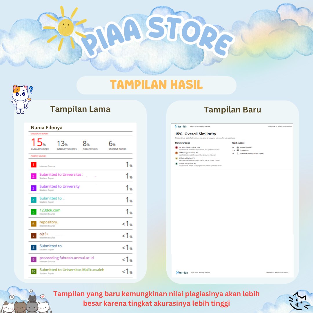 hereispiaa_'s tweet photo. ꒰꒱ Piaa Store is Open — ♡‧₊˚✩
📢 Berlaku PRICE LIST TERBARU!

✦ Turnitin (Tampilan Lama &amp; Baru) 
✦ AI by Turnitin 
✦ AI by GPTZero

FREE Request Filter (wajib info di awal)
Payment first = Proses 💳 
Tanya stok &amp; order? 
Chat WA: https://t.co/4e3ti7rH6q https://t.co/qQu4yTJOaN