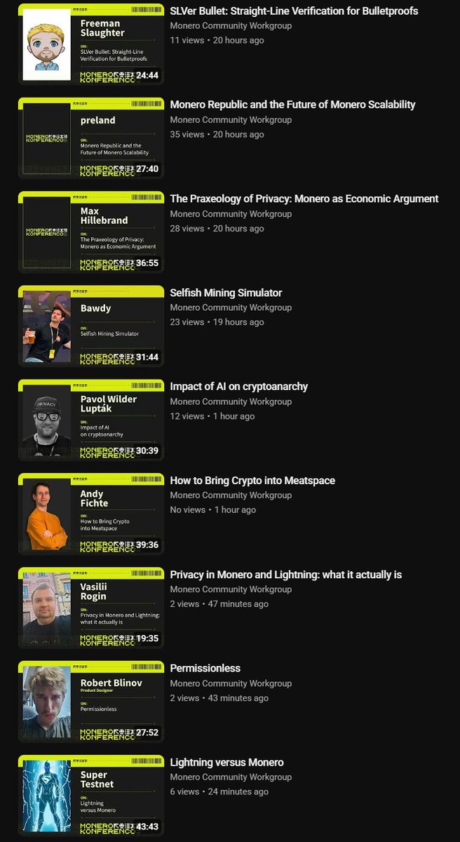 OrangeFren's tweet photo. Another few talks from MoneroKon 2026 are now available on YouTube 🙌
https://t.co/PFL0m2JBV8 https://t.co/T6153Up4VD