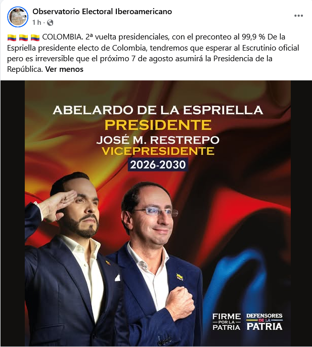 rocafullfm's tweet photo. COLOMBIA PRESIDENCIALES https://t.co/HYxOwFn2cp
#Elecciones2026 https://t.co/LEUKzexkq8