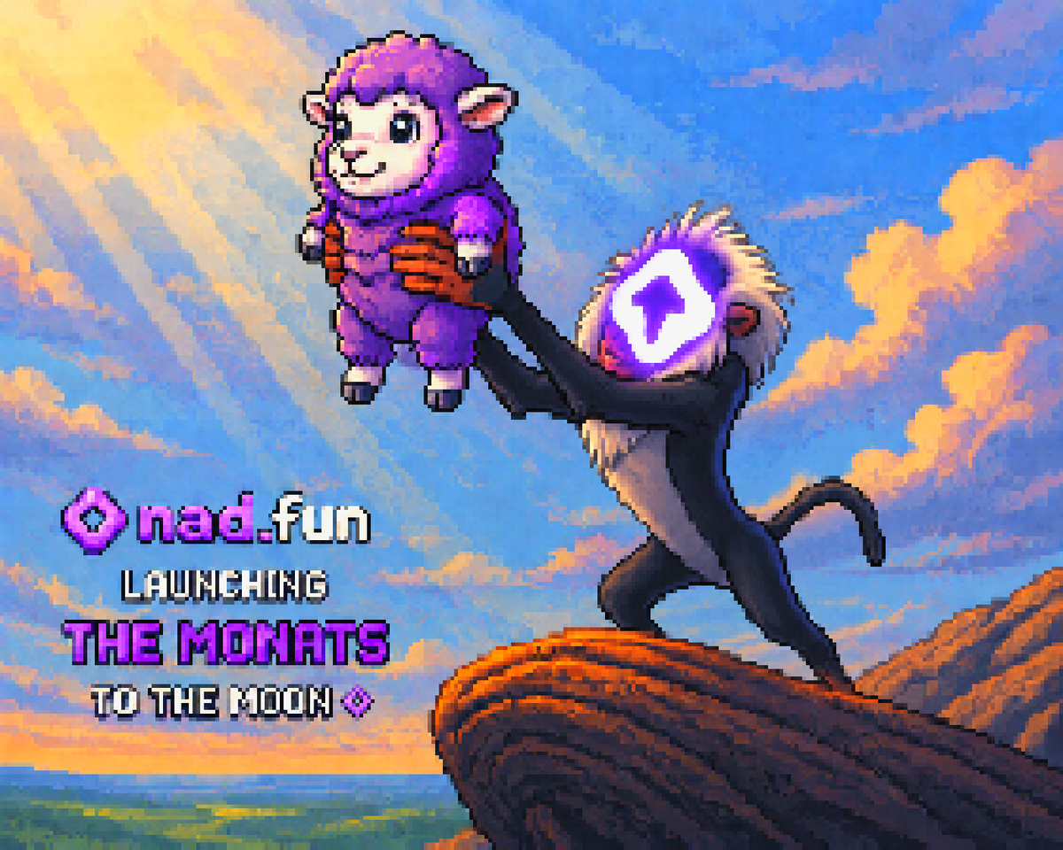 RanttPrime's tweet photo. Just dropped my 16-bit pixel art vision of @TheMonats 🚀

The Monad-powered sheep moment meets @naddotfun .fun launch energy, reimagining the iconic “to the moon” scene with retro vibes, community power, and pure degen nostalgia. #TheMonatsArt Build. Share. Moon. https://t.co/IPcjpWEMvG