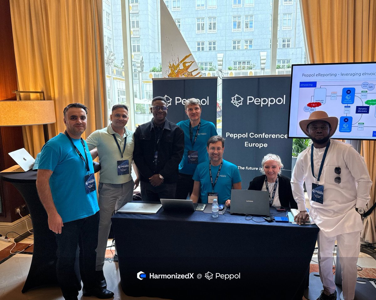 HarmonizedX's tweet photo. Our CEO represented HarmonizedX at #PeppolConferenceEurope2026 in Brussels, engaging with global leaders shaping the future of e-invoicing, interoperability, digital reporting, and cross-border trade. https://t.co/OP669wnmhM